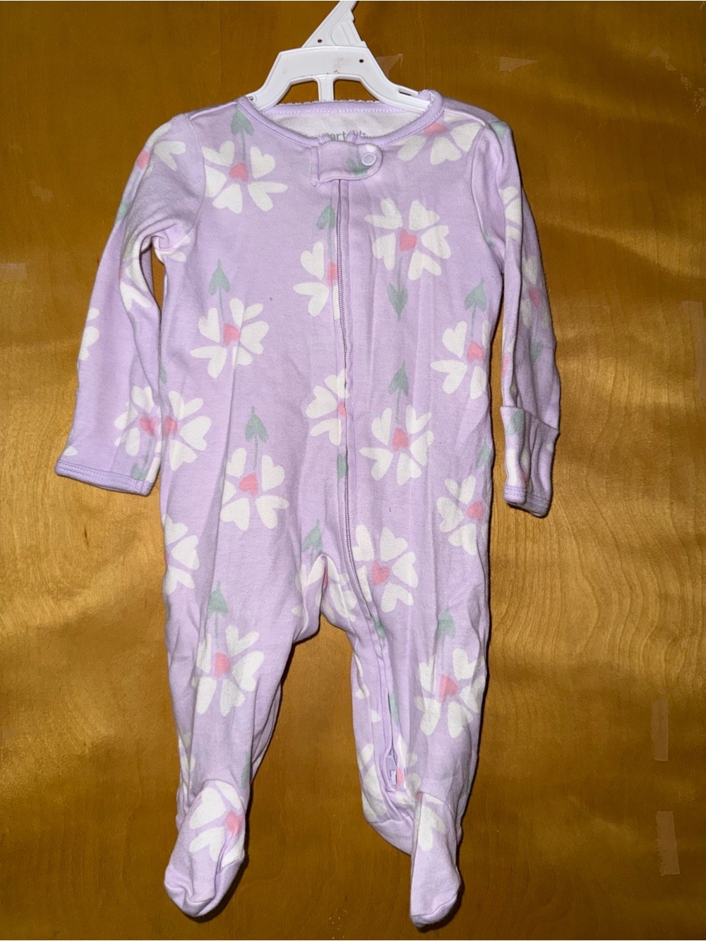 Carter's Lilac Floral Footed One-Piece Pajama